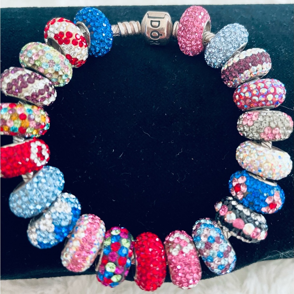 Sparkly Colorful Charm Filled Pandora Bracelet
